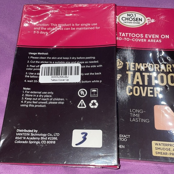 NEW pkg COVERS TATTOOS EVEN ON THE HARD-TO-COVER AREAS TEMPORARY TATTOO COVER - Picture 10 of 15
